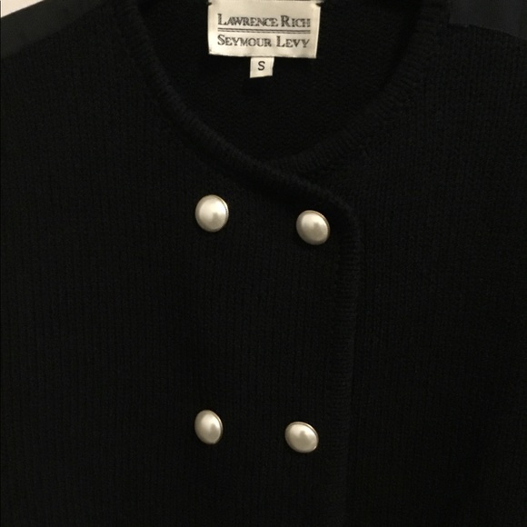 Vintage Black Knit Jacket, by LAWRENCE RICH | SEYMOUR LEVY Size S - Picture 3 of 3
